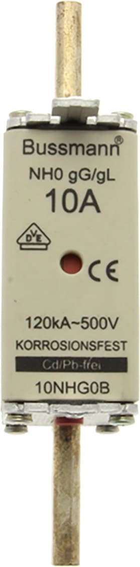 EATON - EAO10NHG0B 10NHG0B NH00, GG-GL, 10A, 500VAC, PLACCH