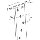 TEKNOMEGA SRL - TKGBRF1037 BARRA RAME 25X5 L2000 FILETTATA M6 P25