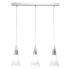 ROSSINI - RSSBS.10610-3 SOSPENSIONE 3 ELEMENTI LINEARE CROMO/VETRO BIANCO SATINATO E27 IP20