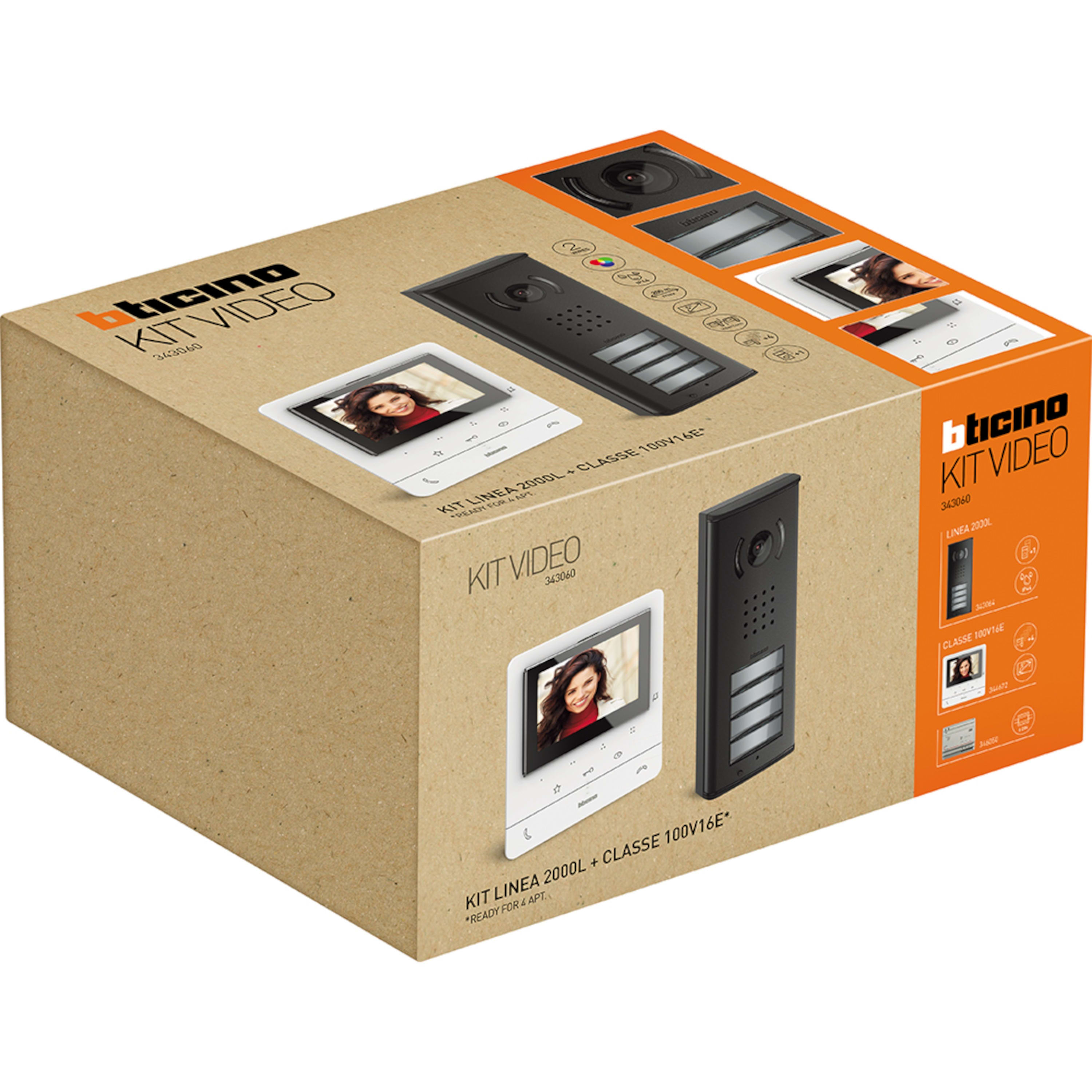 BTICINO - BTI343060 KIT LINEA2000L 4 BUTTONS + C100V16E