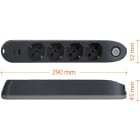 BTICINO - BTI3684GBU MULTIPRESA 4 SCHUKO/BIPAS+INTER+2USB GRI