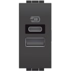 BTICINO - BTIL4191AC LL - CARICATORE USB TIPO A+C 1M ANTRACIT