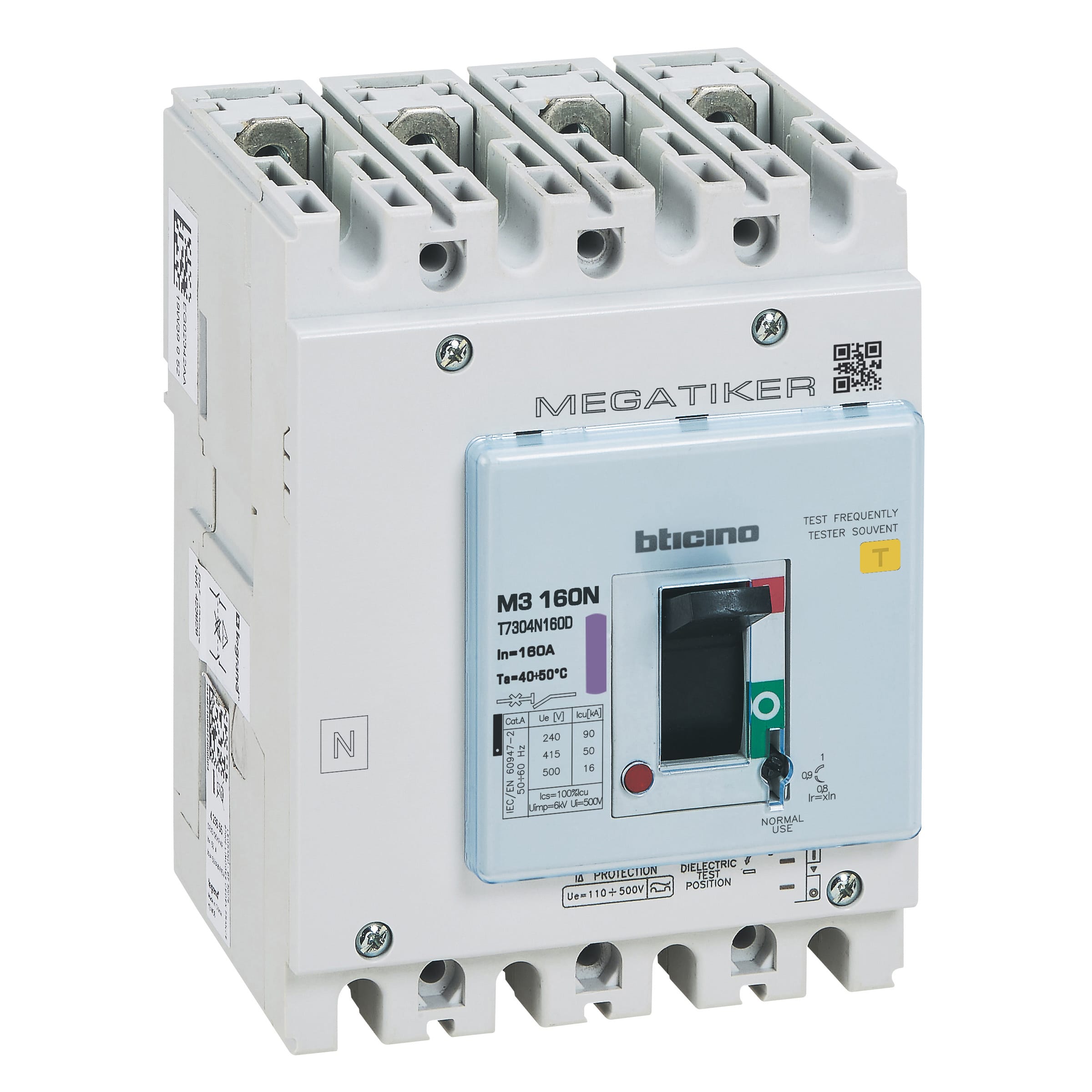 BTICINO - BTIT7304N160D MEGATIKER M3160 160A 50KA 4P + DIFF
