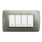 BTICINO - BTIC4804VM LUNA - PLACCA 4P VERDE MET