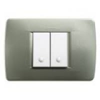 BTICINO - BTIC4819VM LUNA - PLACCA 2P CENTRATI VERDE METALLIZ