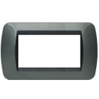 BTICINO - BTIL4804AC LIVING INT - PLACCA 4 POSTI ACCIAIO SCUR