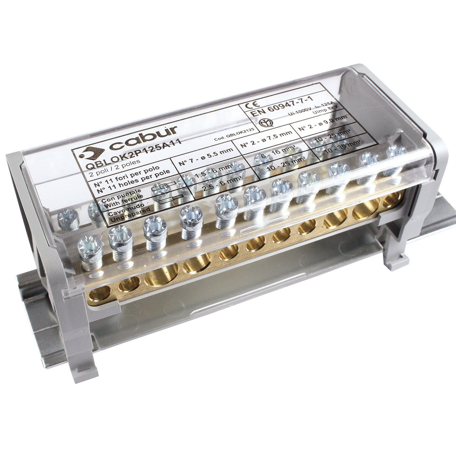 CABUR SRL - CBRQBLOK2125 QBLOK2P125A11 MORSETT. 2P-125A-11F.