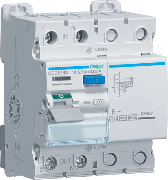 HAGER - HAGCDB516D INT DIFF ACC 2P 30MA 16A B+ 4M