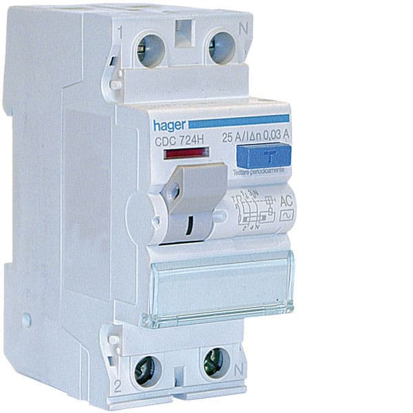 HAGER - HAGCDC724H INT. DIFF. 2P 30 MA 25A 2M