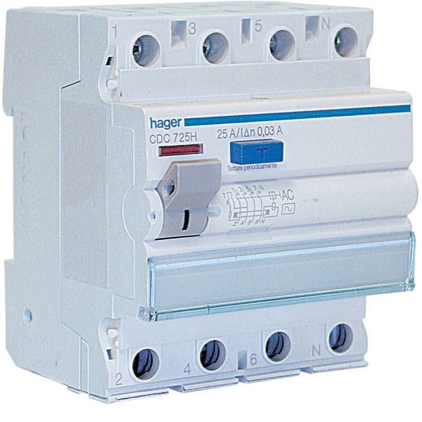 HAGER - HAGCDC725H INT. DIFF. 4P 30 MA 25A 4M