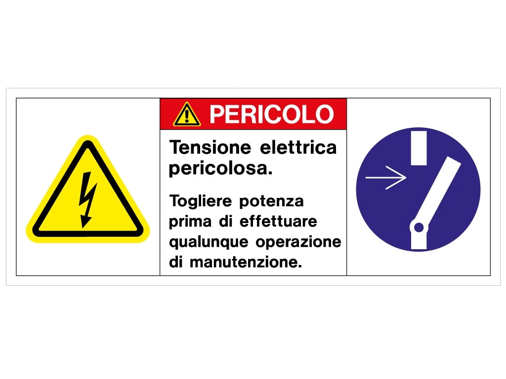 CEMBRE SPA - CEM2613500 ETICHETTA ADESIVA PER IMPIANTI ELETTRICI, TESTO "PERICOLO, TENSIONE ELETTRICA PERICOLOSA"