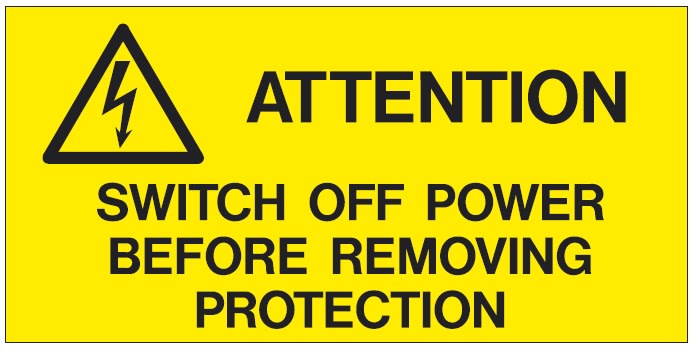 CEMBRE SPA - CEM268400-GB ETICHETTA ADESIVA PER IMPIANTI ELETTRICI, TESTO "ATTENZIONE! TOGLIERE TENSIONE PRMA DI RIMUOVERE LA PROTEZIONE"