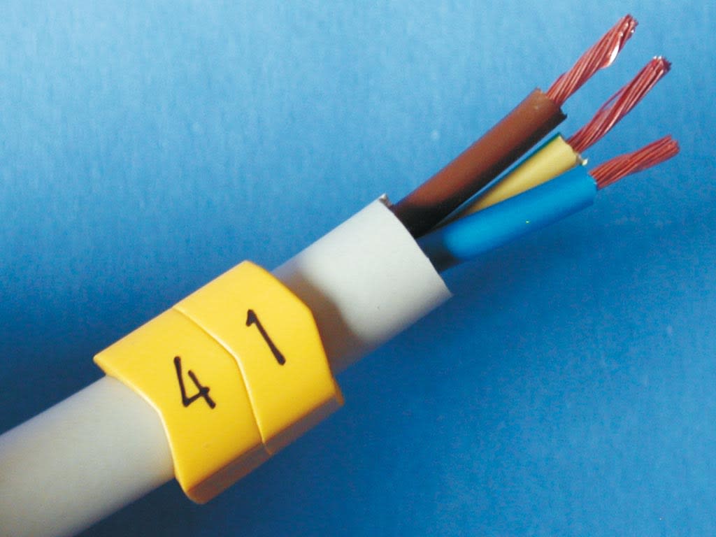 CEMBRE SPA - CEM59544-DELTA ANELLO DI SIGLATURA RMS-01, PER CAVI DI DIAMETRO 1,3-3mm E SEZIONE 0,35-1mmq, GIALLO, CON STAMPA NERA SIMBOLO DELTA, SACCHETTO