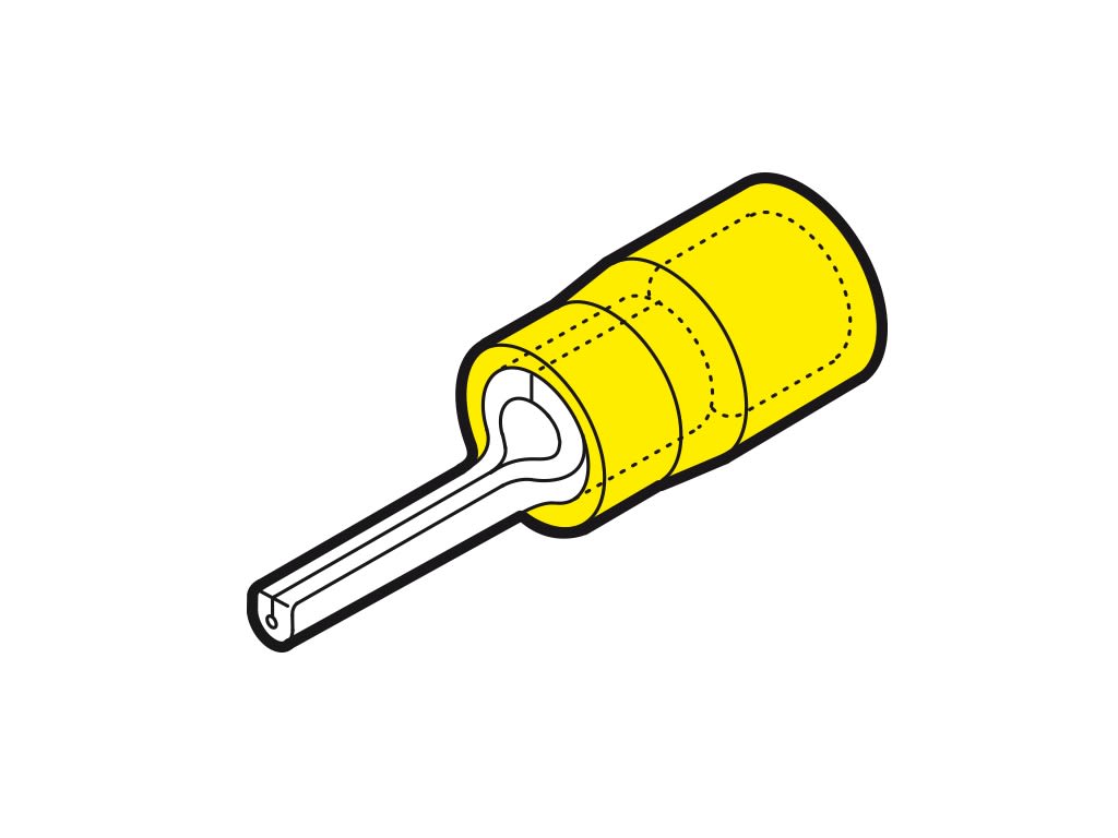 CEMBRE SPA - CEMGP-P10 CAPOCORDA A PUNTALE TONDO, PREISOLATO IN POLICARBONATO, GIALLO, PER CONDUTTORI IN RAME, HALOGEN FREE, P=10,4mm SEZIONE 4-6 mmq