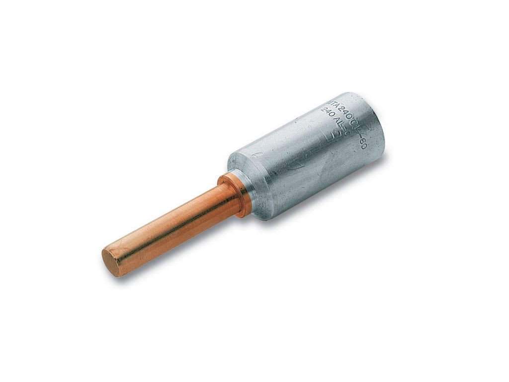 CEMBRE SPA - CEMMTA70-C14-60 CAPOCORDA BIMETALLICO ALLUMINIO/RAME, CON ATTACCO A CODOLO, PER CONDUTTORI IN ALLUMINIO, SEZIONE 500mmq DIAMETRO CODOLO 14mm