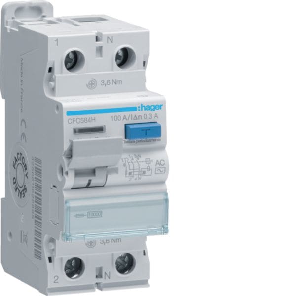 HAGER - HAGCFC584H INT DIFF ACC 2P 300MA 100A AC 2M