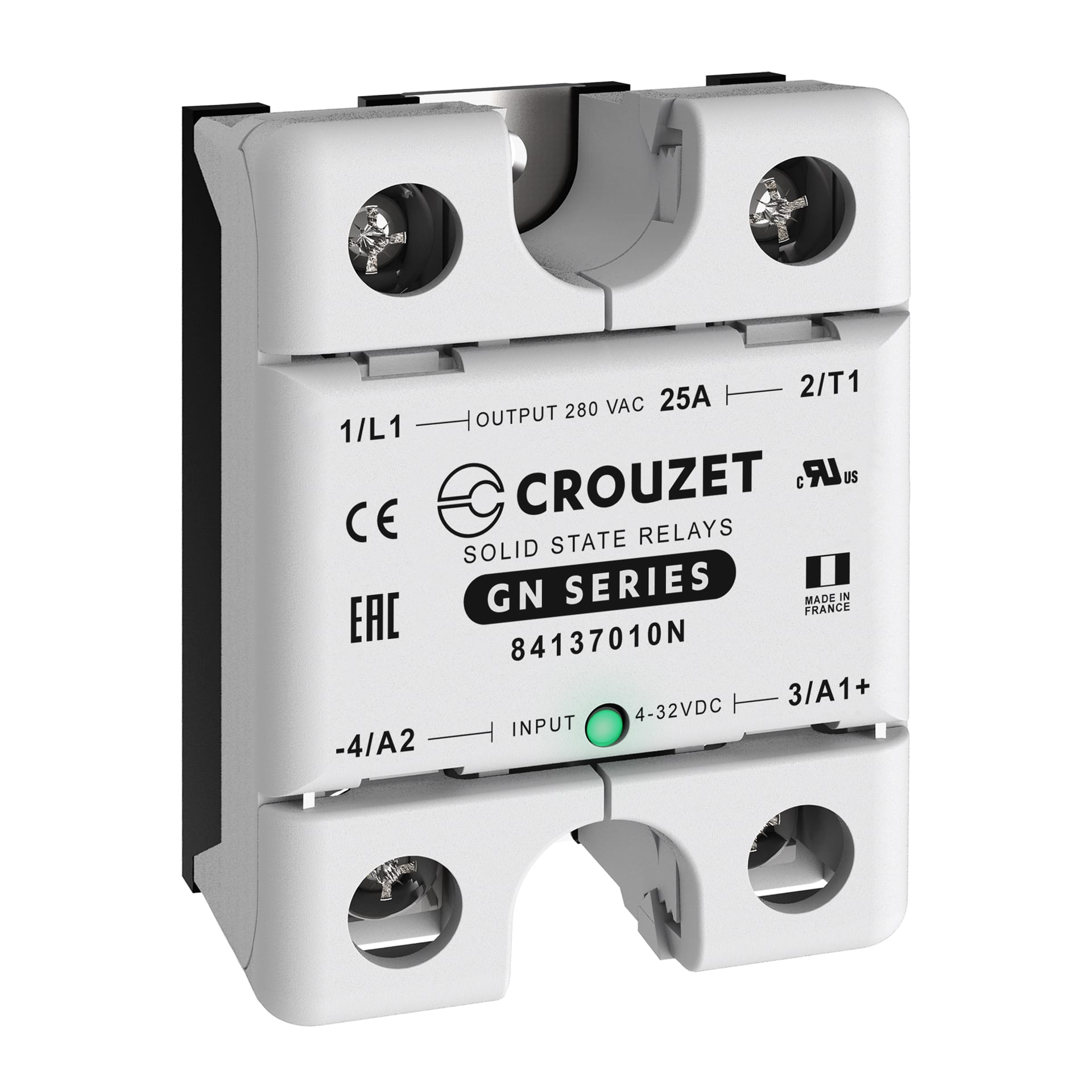 CROUZET - CRO84137010N SSR, GN, SINGLE PHASE, PANEL MOUNT, 25A,