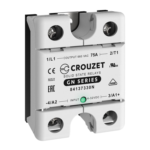 CROUZET - CRO84137330N SSR, GN, SINGLE PHASE, PANEL MOUNT, 75A,