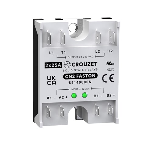 CROUZET - CRO84140800N SSR, GN2, 2-CHANNEL, PANEL MOUNT, 25A, I