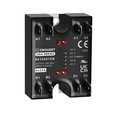 CROUZET - CRO84154010N SSR, GN4, 4-CHANNEL, PANEL MOUNT, 25A, I