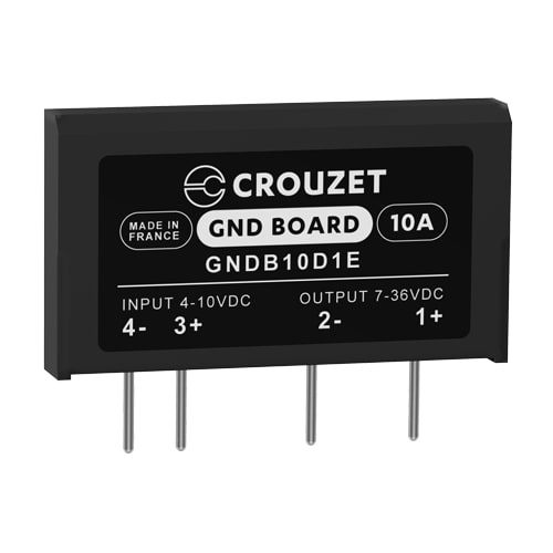 CROUZET - CROGNDB10D1E SSR, GND BOARD, PCB MOUNTING, 10A OUT 7-