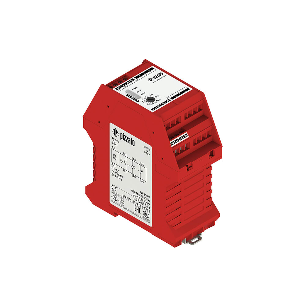 PIZZATO ELETTRICA - PZZCS FS-12V024 MODULO DI SICUREZZA 1NO 2NC TEMPORIZZAT