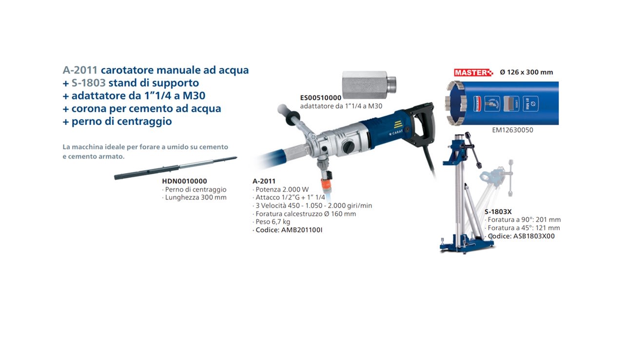 HIKOKI POWER TOOLS - HIACTWET3 CAROTAT. A-2011+STAND S-1803+CORONA