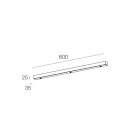 NOVALUX SPA - NOX112907.01 ROSONE LINEARE 3 X L=620 BIANCO