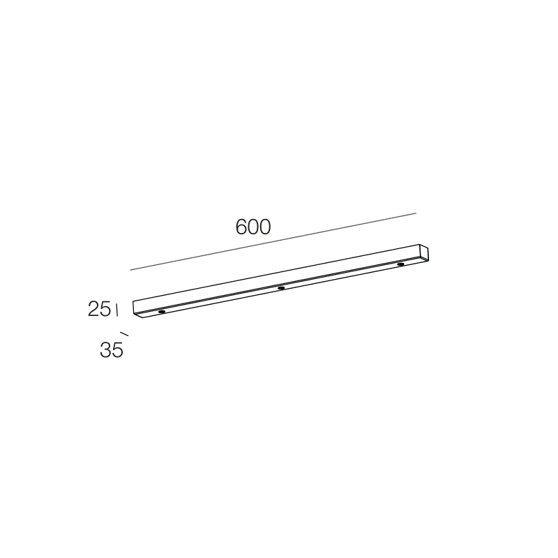 NOVALUX SPA - NOX112907.23 ROSONE LINEARE 3 X L=620 LIGHT GREY