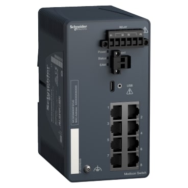 SCHNEIDER ELECTRIC - SNRMCSESM083F23F0 switch di rete, rete Modicon, gestito, 8 porte per rame
