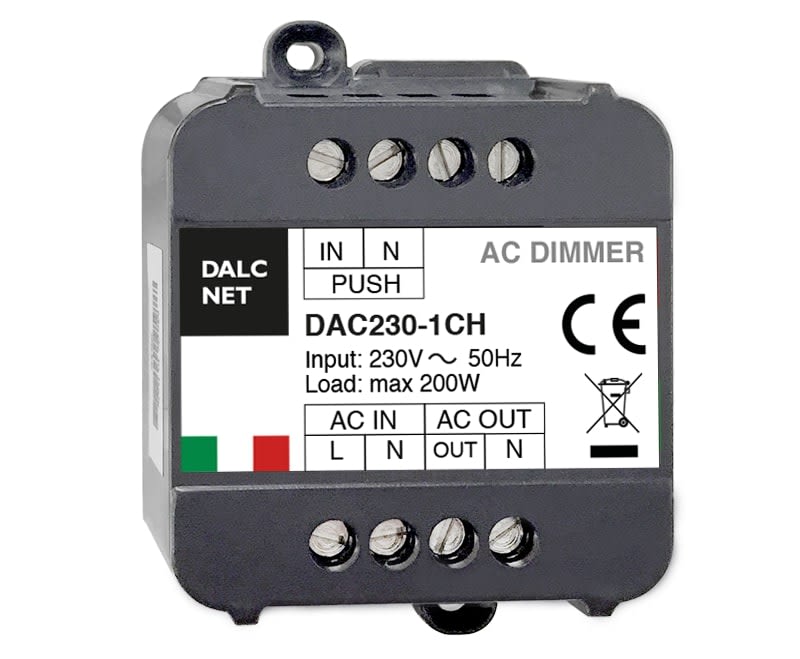 DIGIMAX SRL - DIXDAC230-1CH DIMMER PUSH 1CH IN OUT 230VAC