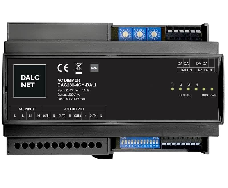 DIGIMAX SRL - DIXDAC230-4CH-DALI DIMMER PUSH + DALI 4CH IN OUT 230VAC