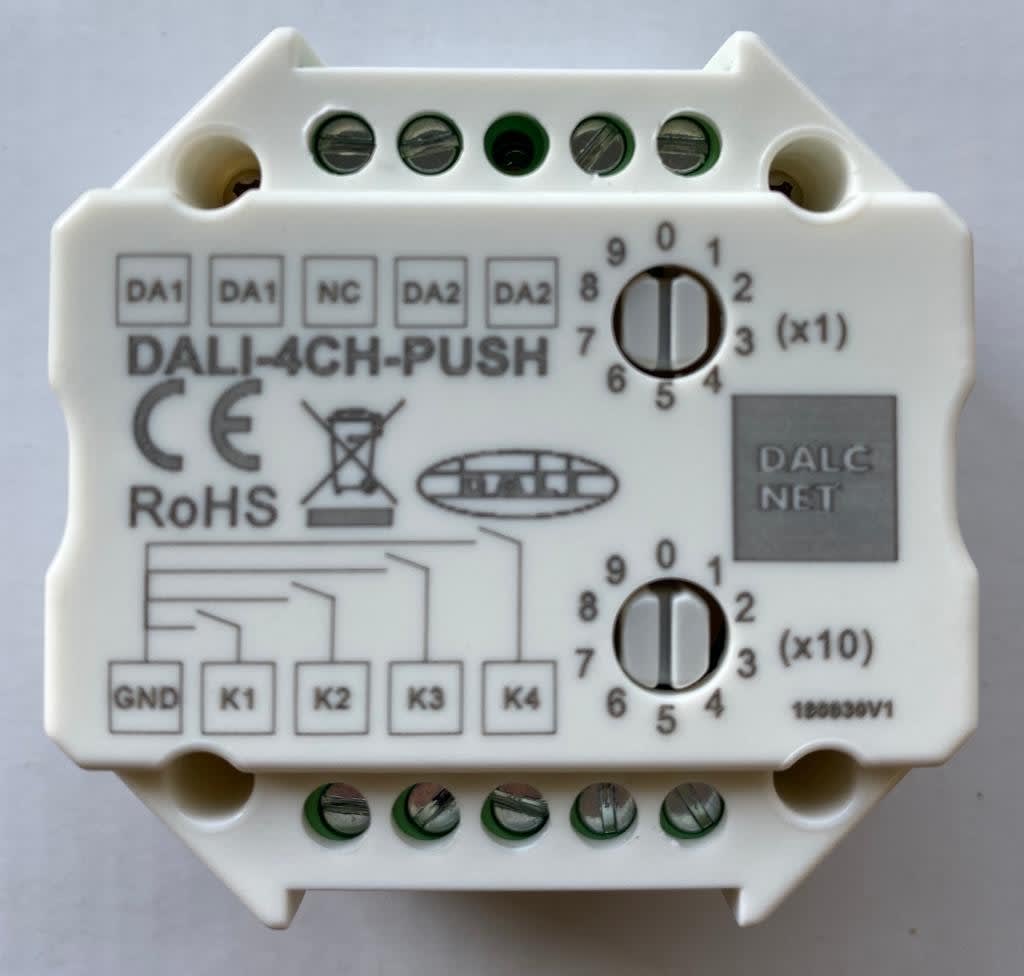DIGIMAX SRL - DIXDALI-4CH-PUSH MODULO DALI COMANDO CON PULSANTE APERTO