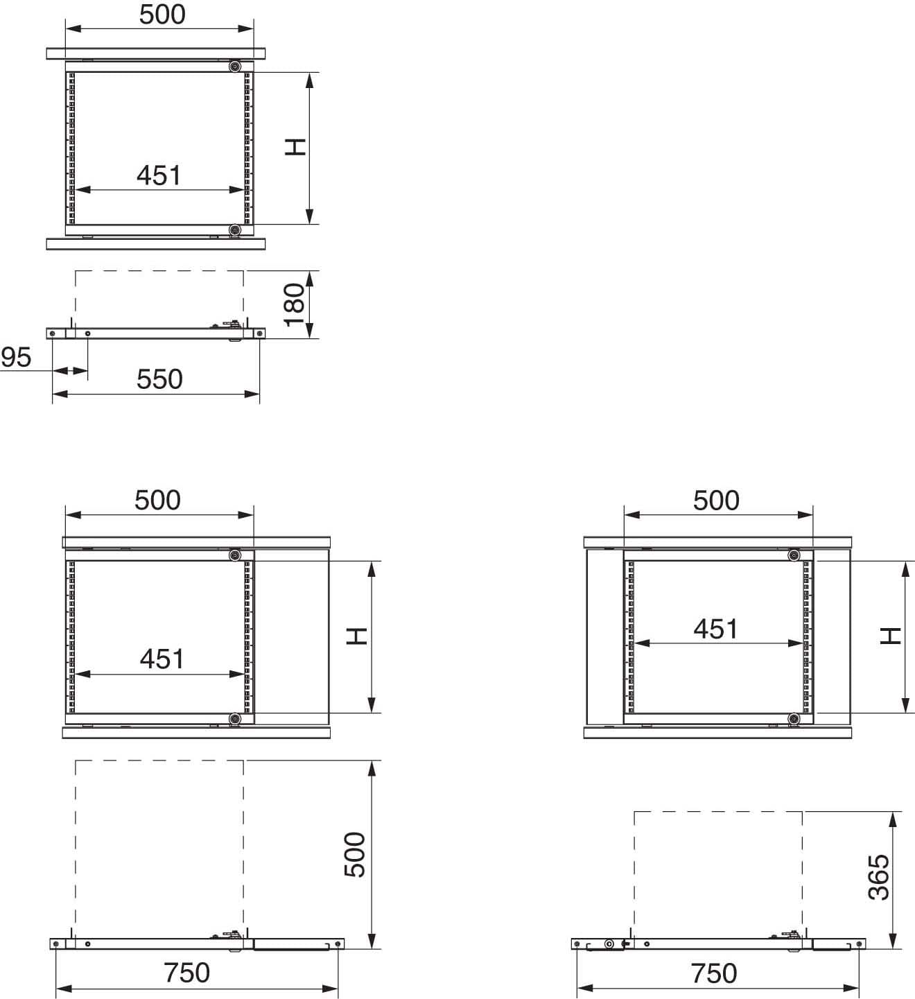 SCHNEIDER ELECTRIC - SNRNSYRSWP6 Telaio rack girevole 6 U L600/800