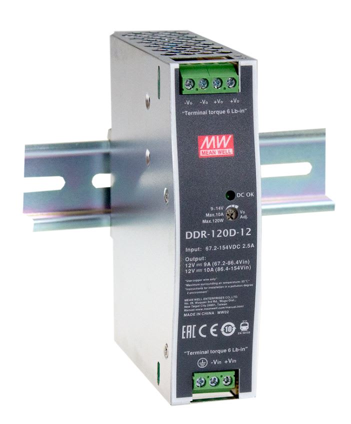 DIGIMAX SRL - DIXDDR-120A-24 CONVERTITORE DIN RAIL DC/DC 120W 24V