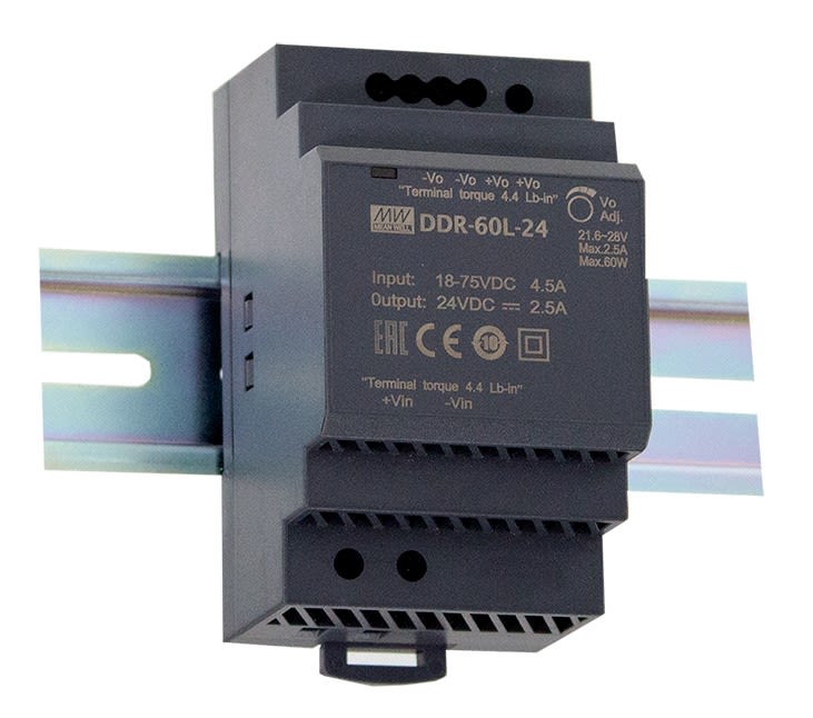 DIGIMAX SRL - DIXDDR-60G-5 CONVERTITORE DIN RAIL DC/DC 60W IN9-36V