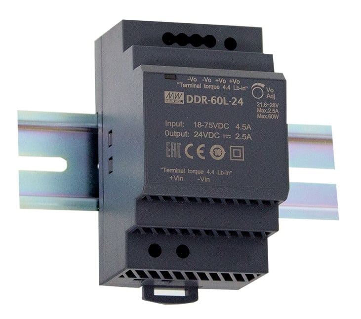 DIGIMAX SRL - DIXDDR-60G-5 CONVERTITORE DIN RAIL DC/DC 60W IN9-36V