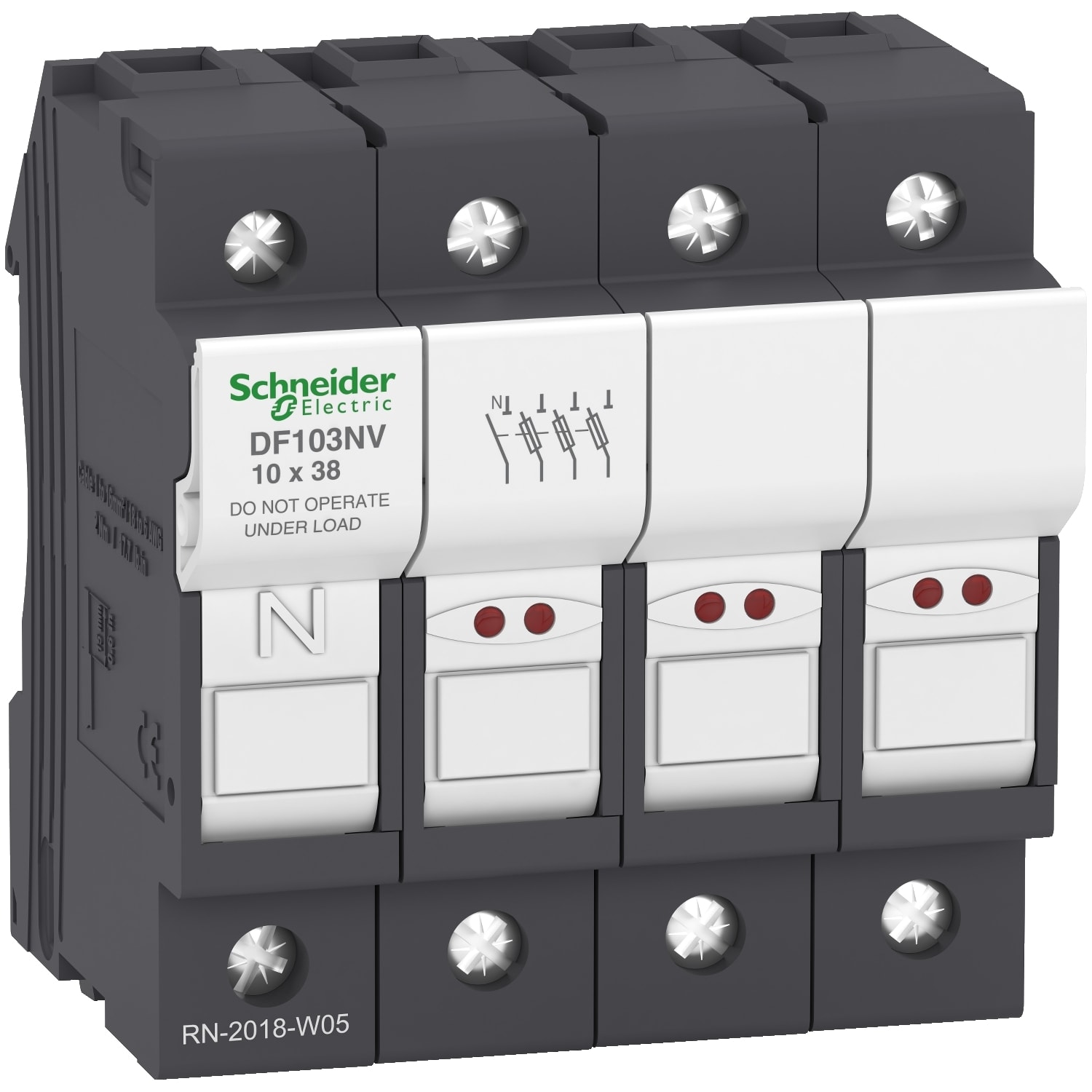 SCHNEIDER ELECTRIC - SNRDF103NV PORTAFUSIBILE 32A 10X38 3P+N CON LED