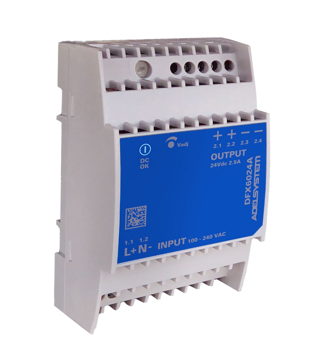 ADEL SYSTEM SRL - ADYDFX6024A Alimentatore guida DIN, 60W, 1-fase, 24VDC