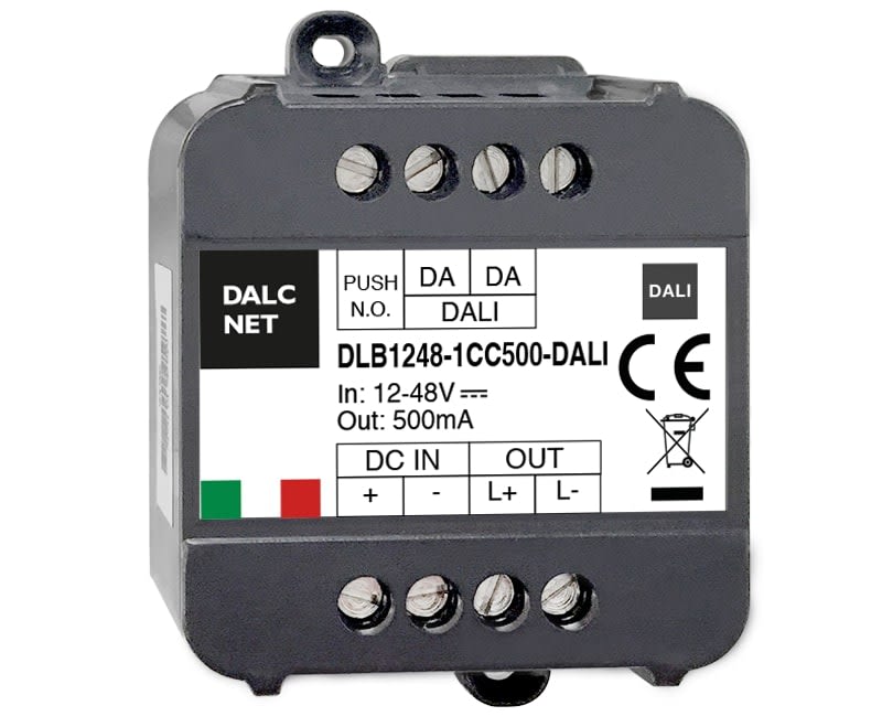 DIGIMAX SRL - DIXDLB-1CC500-DALI DIMMER DALI +PUSH CV 12-48VIN 1CH 500MA