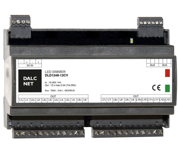 DIGIMAX SRL - DIXDLD1248-12CV-DMX DIMMER DMX CV12-48VIN 12CH MAX20A