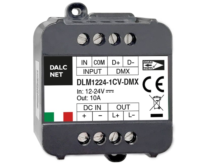 DIGIMAX SRL - DIXDLM1224-1CV-DMX DIMMER 0-10V DMX PUSH MAX10A 12-24VIN PO