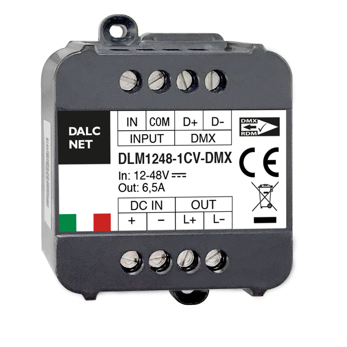 DIGIMAX SRL - DIXDLM1248-1CV-DMX DIMMER POTENZ 0-10V DMX PUSH10A 12-48VIN
