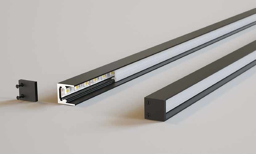 DESIGN LUCE - DLU1085503001 MS08 12W/M 3K 24V BIA INTONACO 1CM