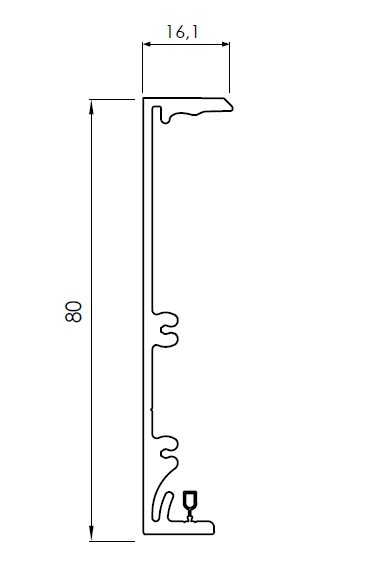 DESIGN LUCE - DLU1130504001 INFINITO STAF FISS A PARETE 1CM NERO
