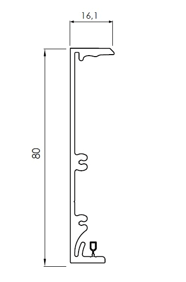 DESIGN LUCE - DLU1130504001 INFINITO STAF FISS A PARETE 1CM NERO