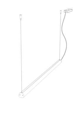 DESIGN LUCE - DLU2060D40003 RIALTO SOS. 60W NERO L150CM CBO