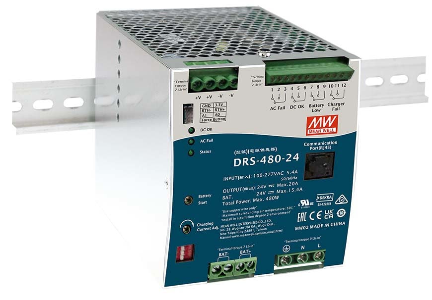 DIGIMAX SRL - DIXDRS-480-36 ALIMENTATORE DIN RAIL SICUREZZA UPS 480W
