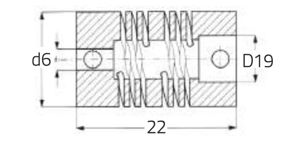 DATASENSING SRL - DTG95B081300 FAC06-06 FLEX ALUMINIUM COUPLING 6MM