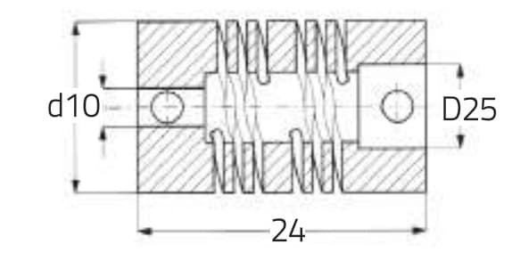 DATASENSING SRL - DTG95B081310 FAC10-10 FLEX ALUMINIUM COUPLING 10MM